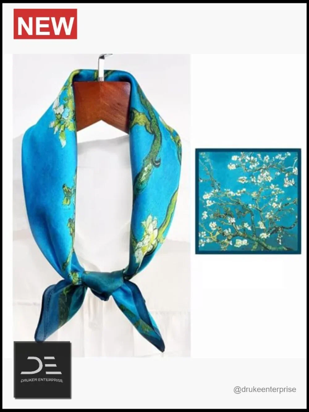 100% Mulberry Silk Square Satin Head Scarf 21x21 Lightweight Hair Scarf